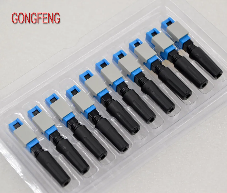 SCPC Blue 50pcs GONGFENG 100 шт. Новинка SC/APC оптоволоконный быстрый разъем FTTH, встроенный оптоволоконный быстрый разъем, специальная - Цвет: SCPC Blue 50pcs