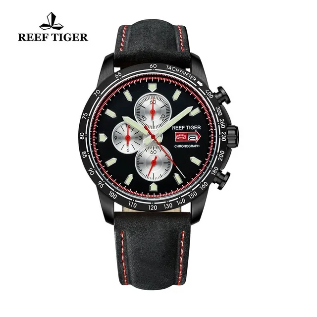Риф Тигр Аврора Serier RGA3029 спортивные часы для Для мужчин кварцевые часы хронограф с датой Сталь наручные часы со светящимися - Цвет: p9