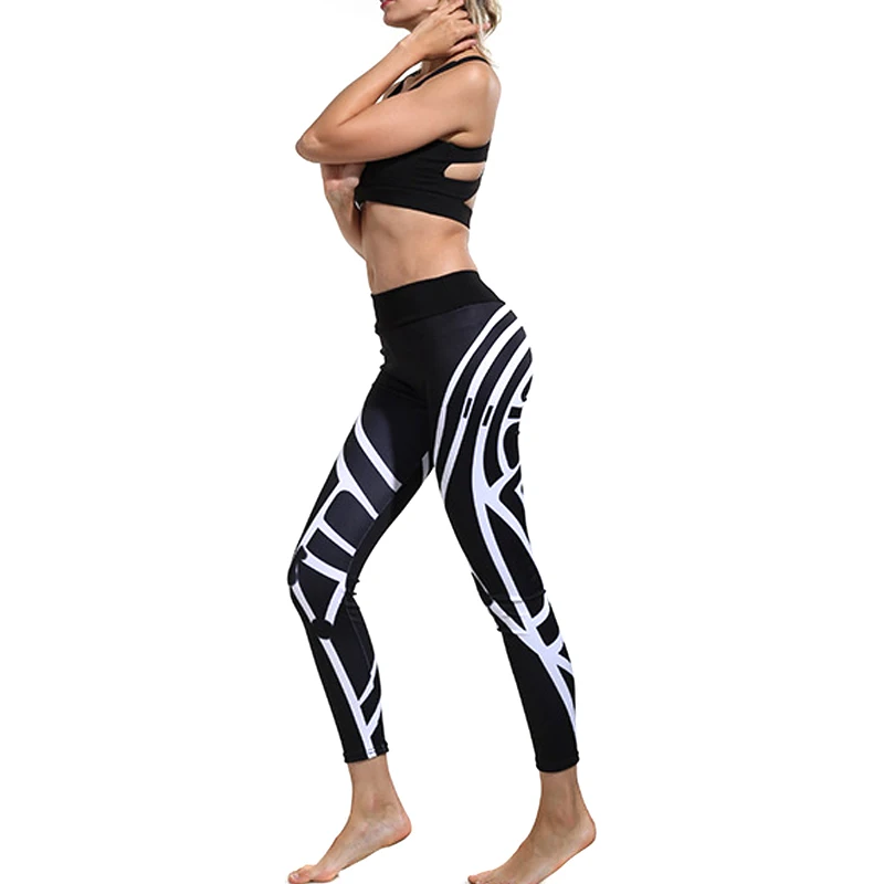 

Women Lady Leggings Pants Trousers High Waist Stripes For Running Yoga Sport MC889