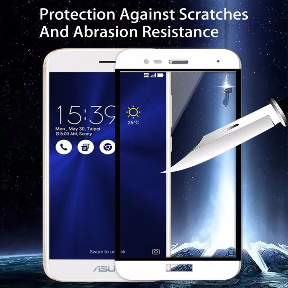 Закаленное стекло с полным покрытием для Asus Zenfone 3 Max ZC520TL 4 ZC554KL защитная пленка