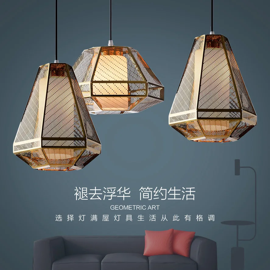 Modern style iron gold pendant light living room bedroom minimalist restaurant Nordic clothing decoration | Лампы и освещение