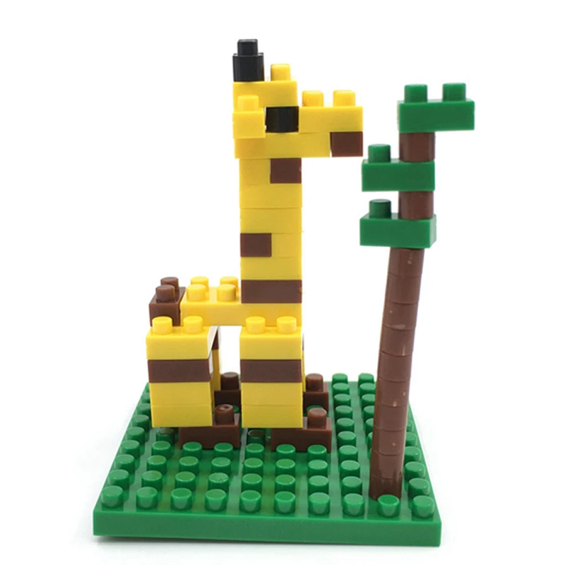 Лидер продаж LOZ простой уровня Симпатичные Модель жирафа Micro Размеры