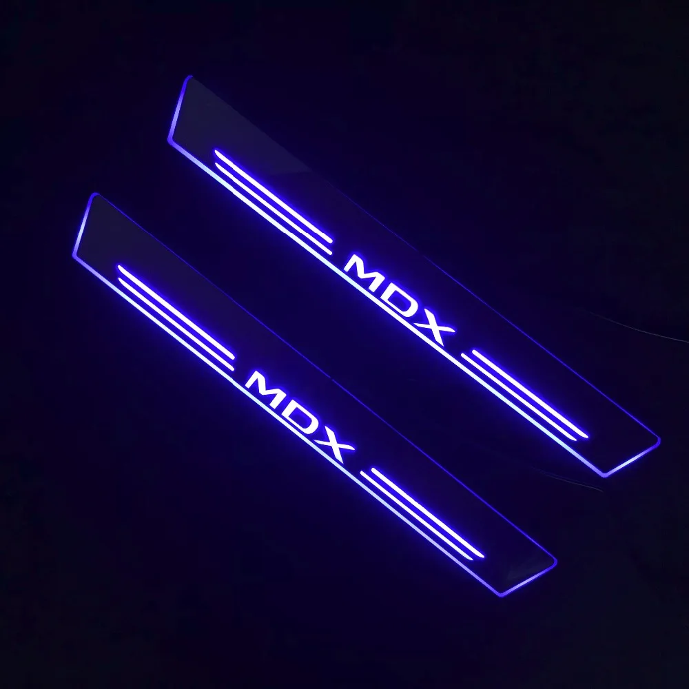 RQXR led движущиеся двери потертости для Acura mdx динамический порог пластина плоская подкладка наложения потока/натюрморт света, 2 шт