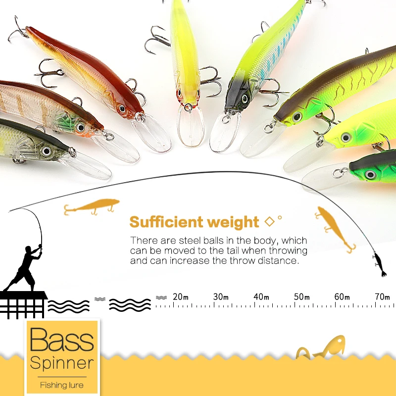 Приманки для рыбной ловли DONQL жесткая приманка в форме гольяна 11 см 16 г воблеры