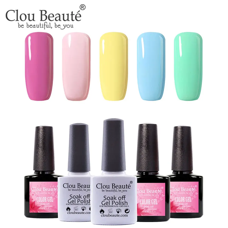 Clou Beaute Гель-лак для ногтей 10 мл художественный Гель-лак для ногтей набор УФ светодиодный Полупостоянный лак белый замачивающийся дизайн Гель-лак - Цвет: ZH06