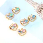 10 шт. разноцветные стразы, подвески в форме сердца, металлические подвески, браслеты, аксессуары для волос YZ501
