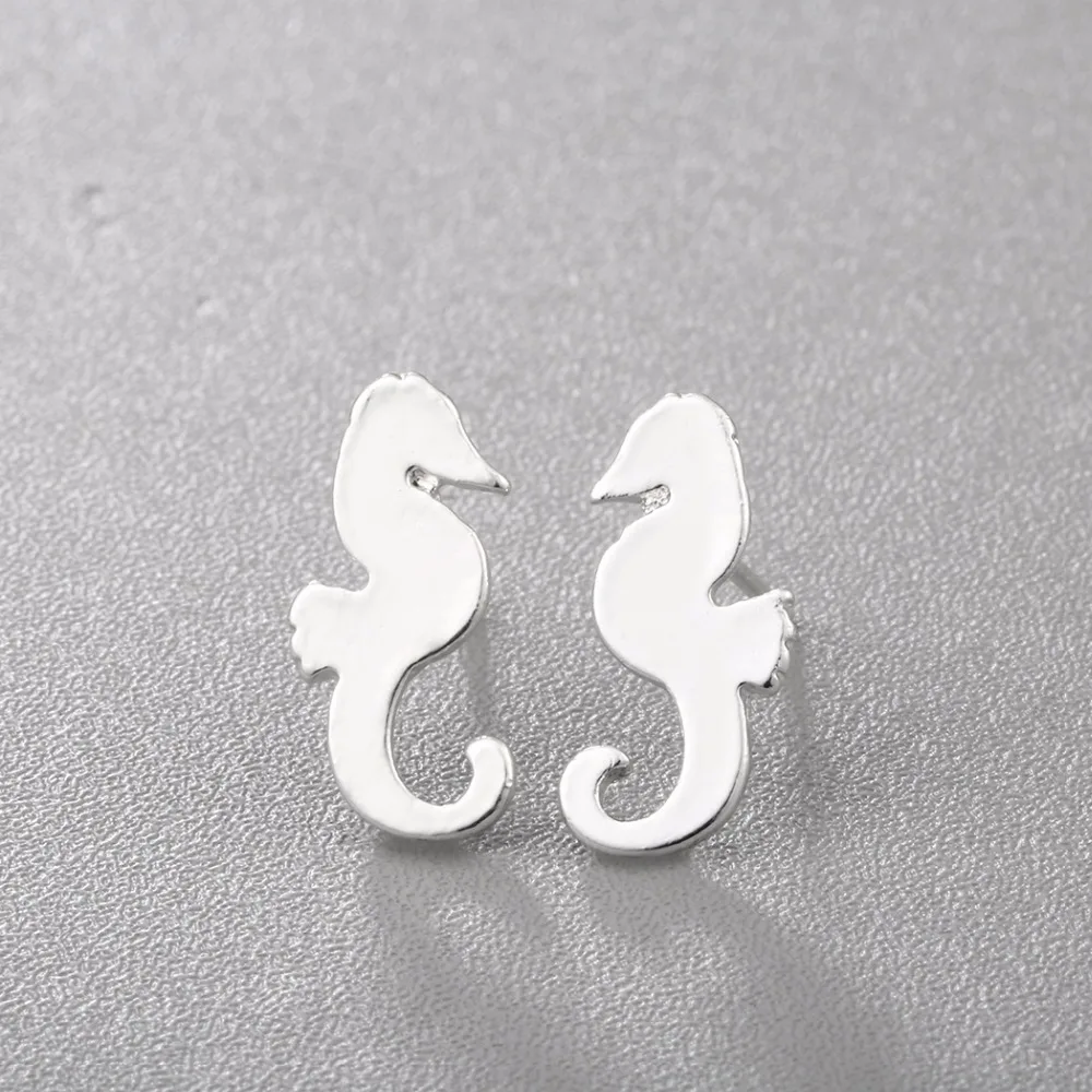 Женские серьги-гвоздики в форме морского конька | Украшения и аксессуары