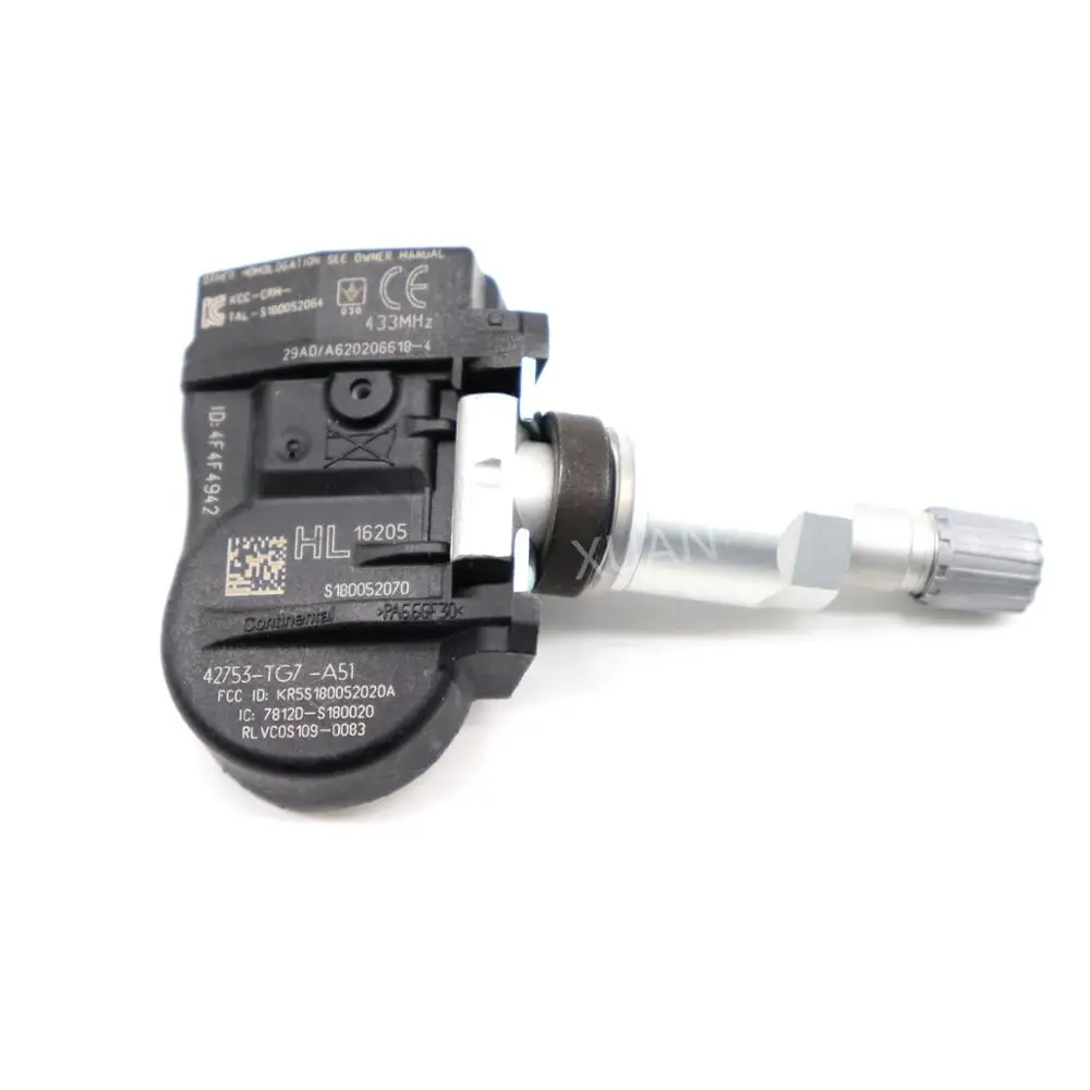 XUAN TPMS датчик давления в шинах 42753-TG7-A51 для Honda Pilot RIDGELINE ACURA NSX 3.5L- 433 МГц