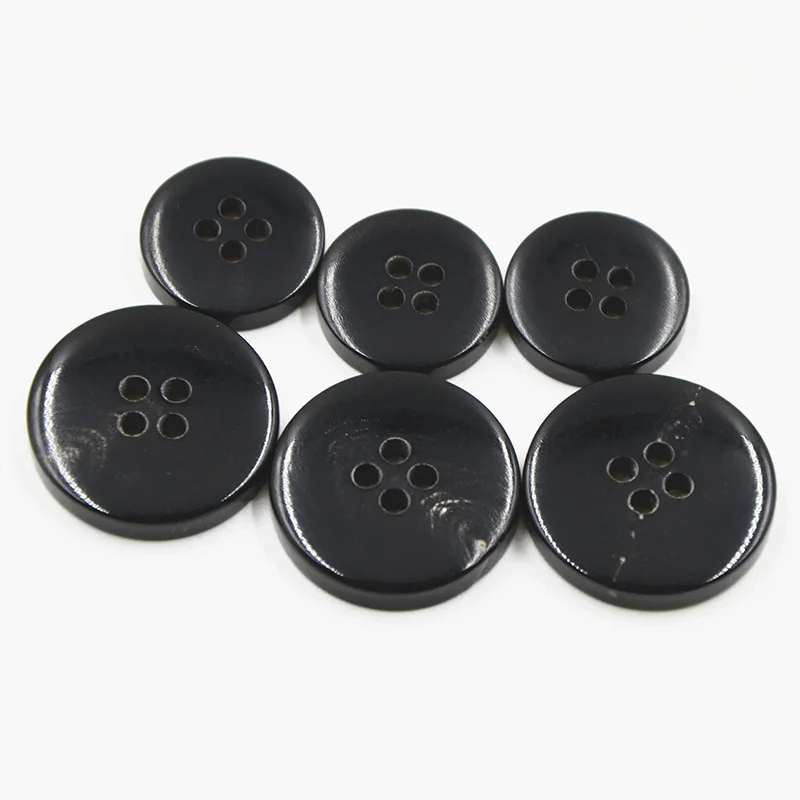 Высокое Качество натуральные коричневый черный настоящий рог буйвола кнопка