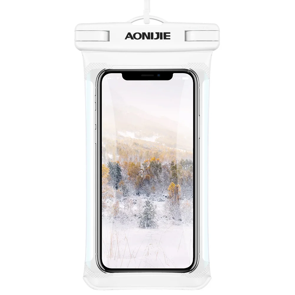 AONIJIE E4103 полный экран водонепроницаемый чехол для телефона сухая сумка чехол для мобильного телефона речной треккинг плавание пляж дайвинг дрейфующий - Цвет: White