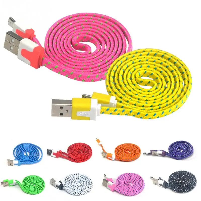 Дата кабель V8 Соединитель 3 фута веревка Micro USB зарядный кабель для синхронизации данных для мобильного телефона плоский провод кабель для зарядки 1 м/2 м/3 метра