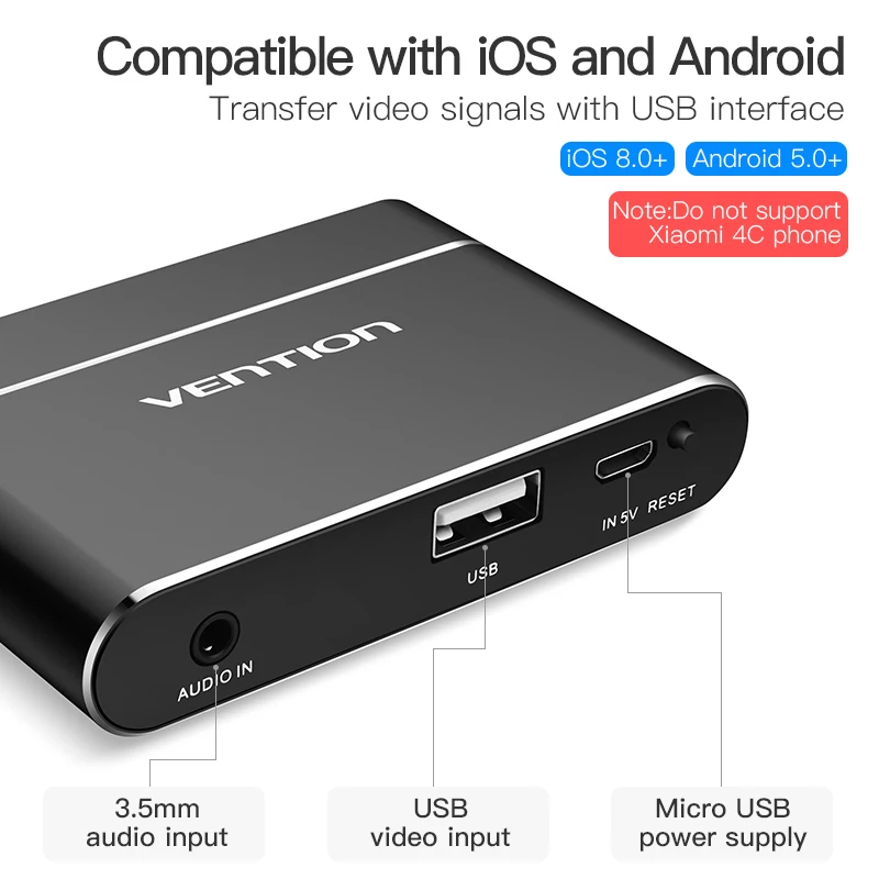 Vention USB к HDMI VGA + аудио видео конвертер 3 в 1 Цифровой AV адаптер для iPhone Android Samsung|usb to
