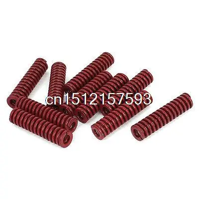 

10mm OD 40mm Long Medium Load Stamping Compression Mold Die Spring Red 10pcs