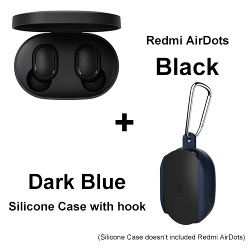 Add DarkBlue Case2 Оригинальные беспроводные наушники Xiaomi Redmi AirDots, Bluetooth 5,0, DSP, активная гарнитура с шумоподавлением TWSEJ04LS 4,1g - Цвет: Add DarkBlue Case2