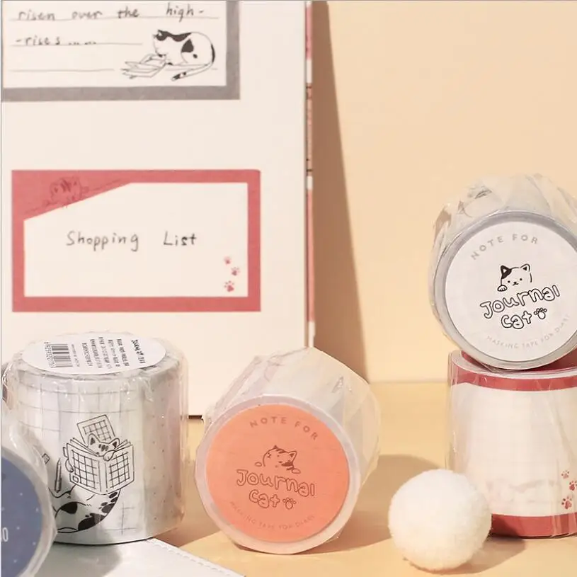 Мультяшная кошка Повседневная жизнь васи лента 40 мм широкая декоративная