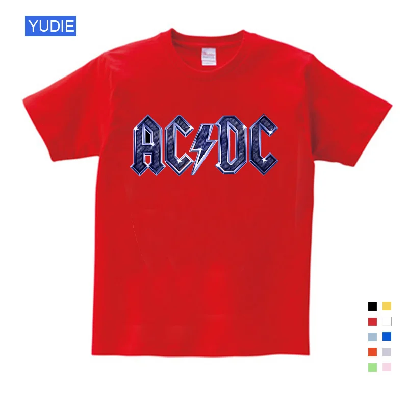 ACDC, Детская футболка детская ACDC футболка в стиле рок, Повседневная футболка с короткими рукавами для мальчиков и девочек, детские топы унисекс, одежда для малышей YUDIE