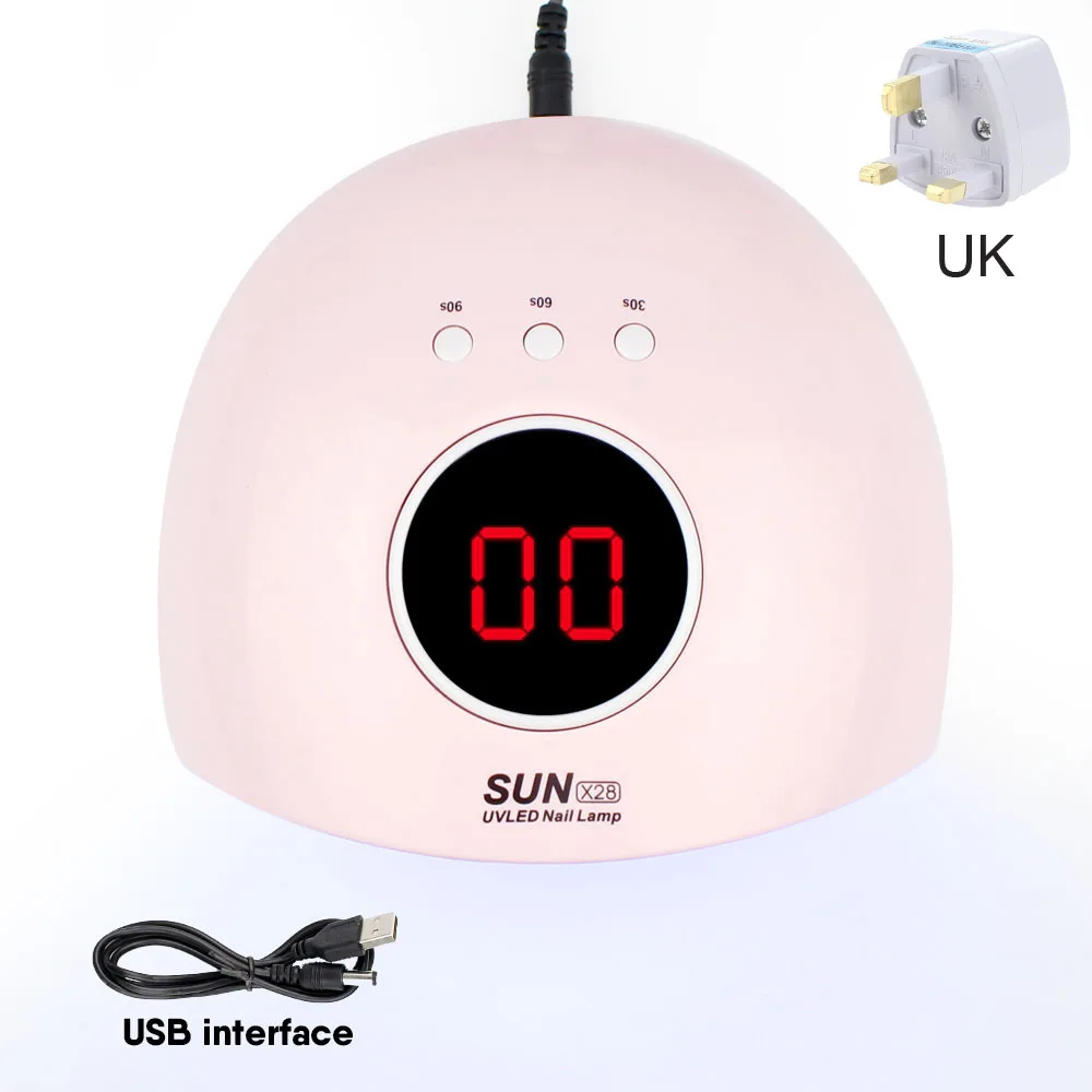 Маникюрная лампа для ногтей Uv Led 24 Вт Портативная Usb 12 светодиодов лампа для сушки ногтей лак для ногтей сушилка для гель-лака оборудование для лака - Цвет: pink uk
