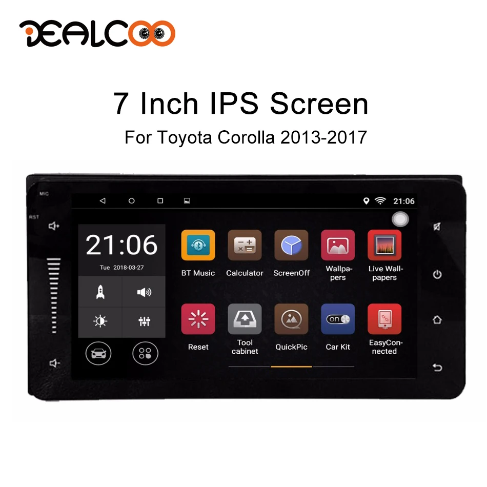 Dealcoo 2 Din Car Radio GPS Android Autoradio 2din Central Multimedia for Toyota Corolla 2013-15 | Автомобили и мотоциклы