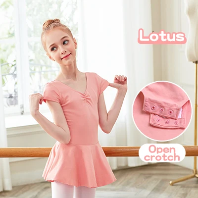 Lotus Новое поступление; хлопковое балетное трико для малышей; танцевальное платье для девочек; спортивный костюм; детская одежда для балета; одежда для занятий танцами - Цвет: Lotus