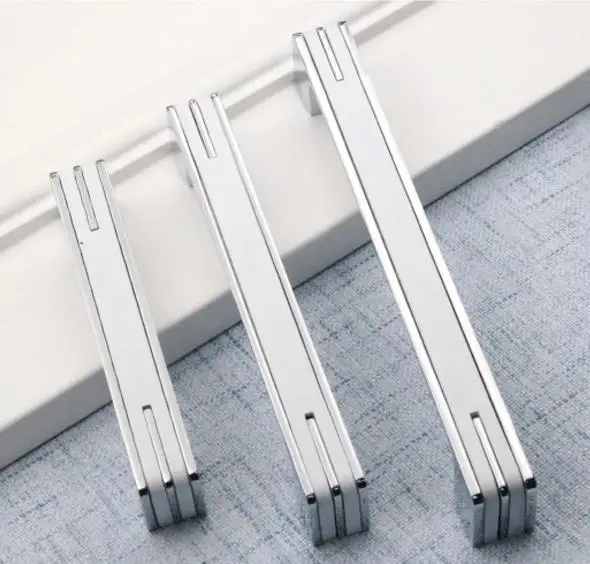 Modern Cabinet Door Handles Pulls in Black, White, and Silver - 32mm, 96mm, 128mm, 160mm, and 224mm Sizes. Ideal for Dressers, Drawers, and Kitchen Cabinets image 2
