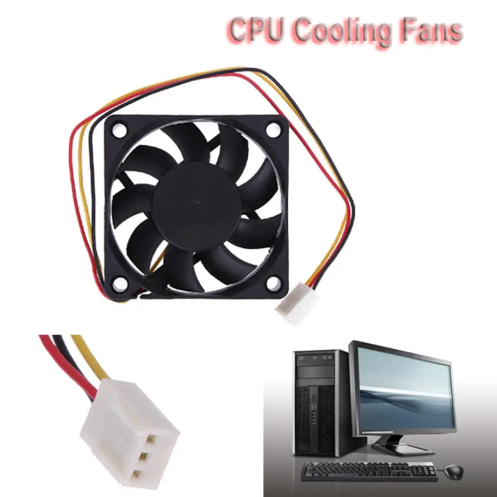 

60x60x15mm 3 Pin 12V Case Computer Cooler Cooling Fan PC Black High Quality