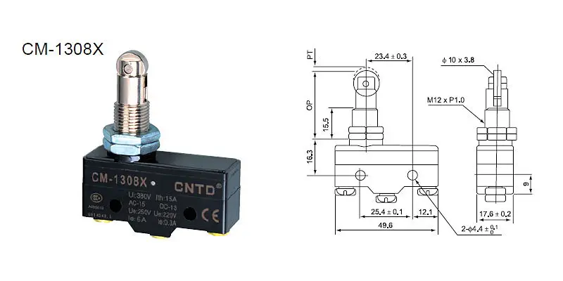 

(20 шт./лот) Микро Переключатель CM-1308X