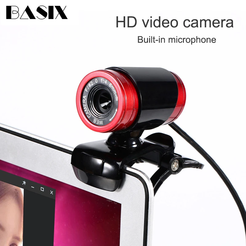 Веб-камера Basix USB 2,0 веб-камера HD 640*480 разрешающая мощность веб-камера с микрофоном Микрофон для компьютера ПК ноутбука веб-камера