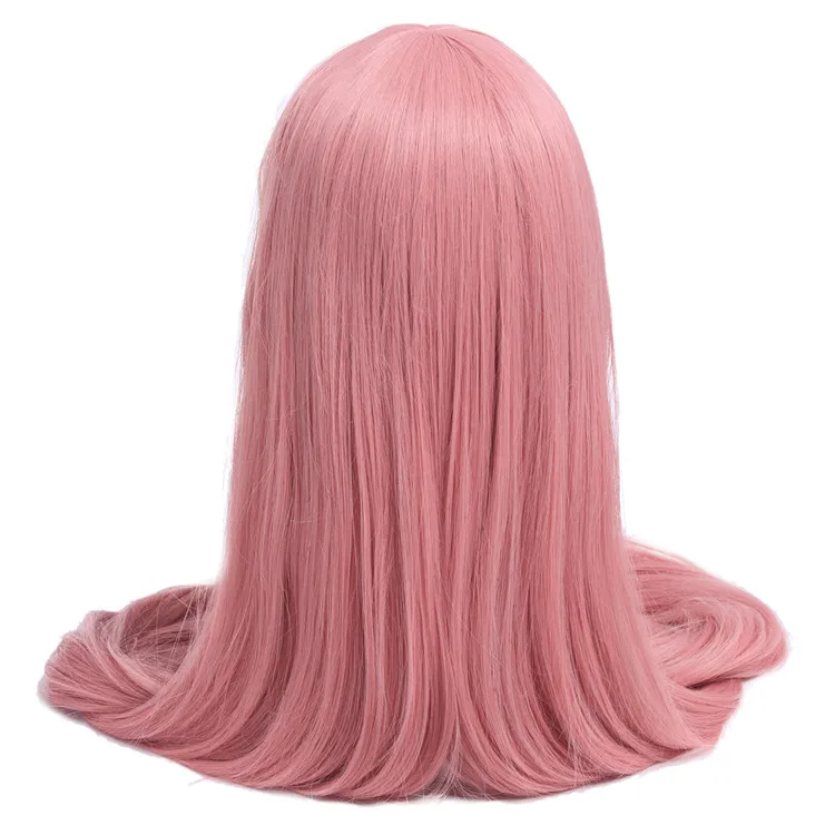 Pink L-email парик, 60 дюймов, 150 см, длинные женские парики для косплея, 7 цветов, прямые, бежевые, черные, светлые, синтетические волосы, Perucas, парик для косплея - Цвет: Pink