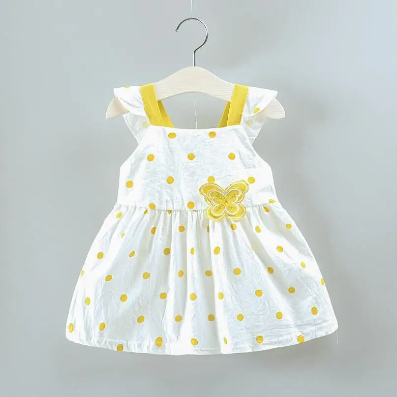 2019 платье для новорожденных из чистого хлопка с рукавами-летячими рукавами