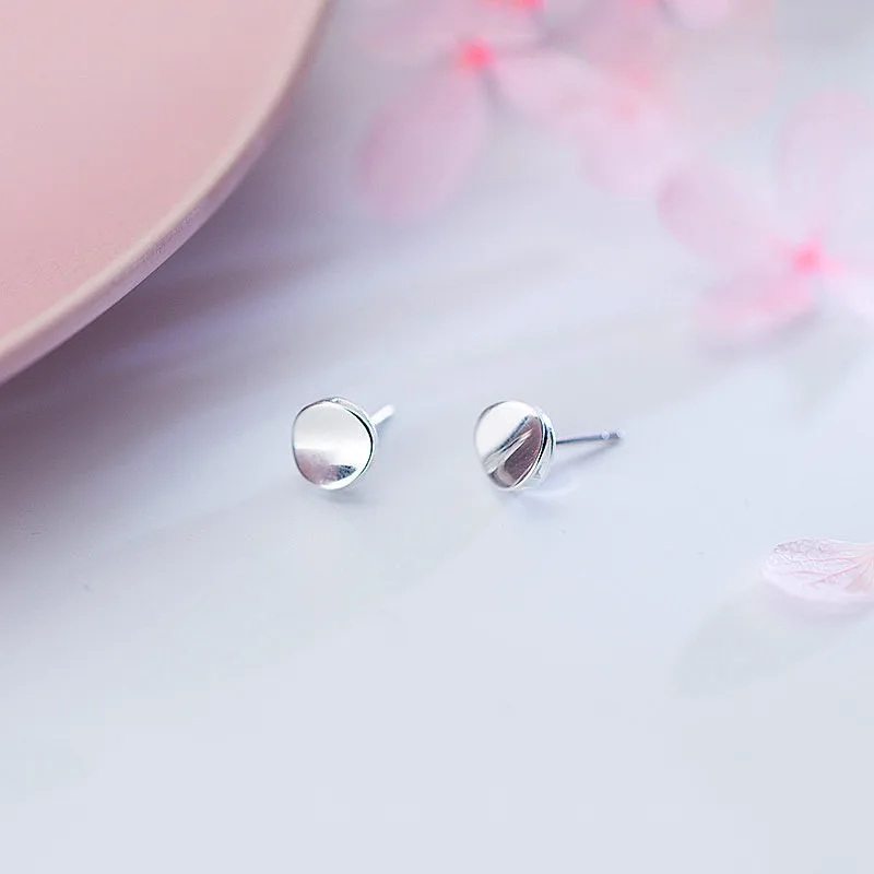 Женские Геометрические серьги гвоздики INZATT круглые глянцевые минималистичные