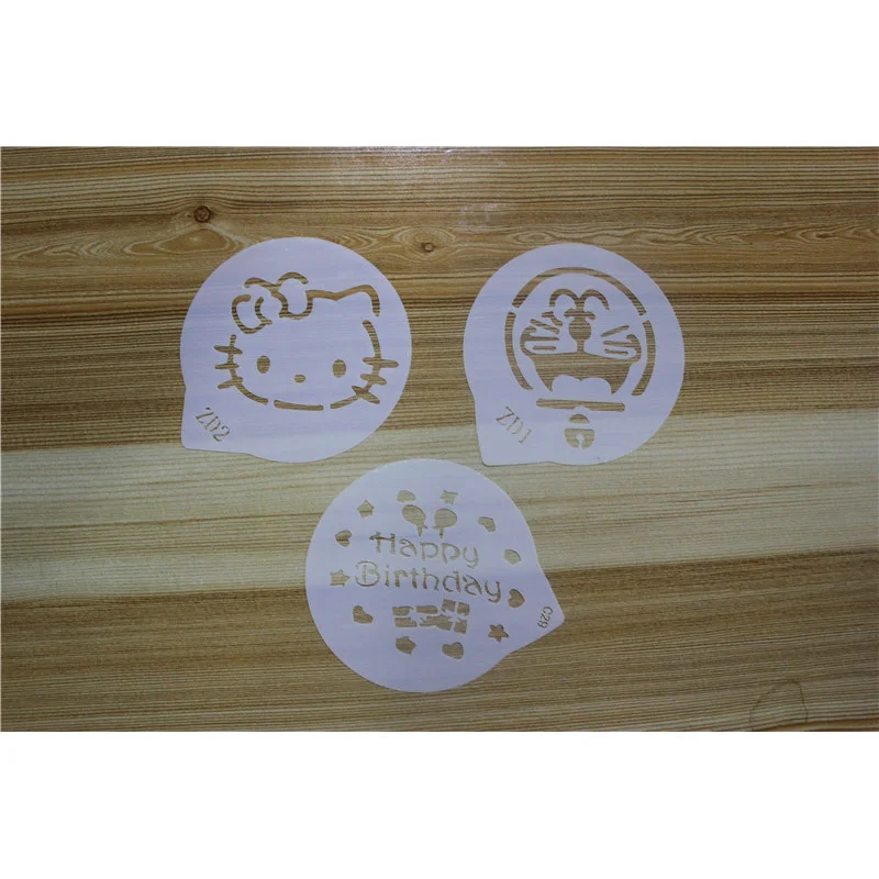 6 шт. мультфильм кошка мышь торт кофе шаблон печатные трафареты помадка форма для