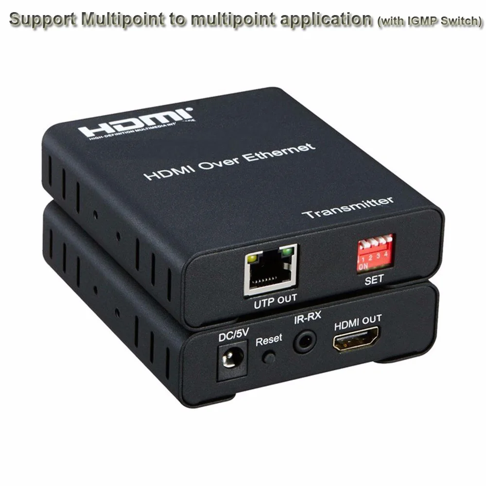 HDMI удлинитель 120 м HDMI матрица через Cat5e/6 Ethernet кабель Поддержка TCP/IP HDMI передатчик приемник Многоточечное соединение