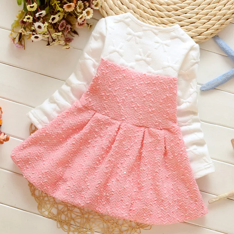 Детское Хлопковое платье с бантом длинным рукавом | Детская одежда и обувь