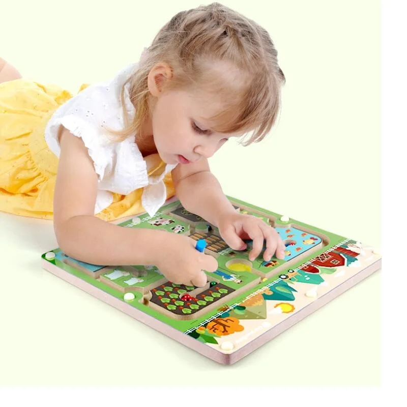 Fly AC магнитные лабиринты фермы деревянные игрушки Ранние развивающие для детей