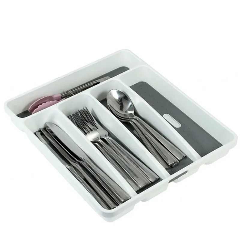 Пластиковый поднос для столовых приборов практичный ящик хранения органайзер