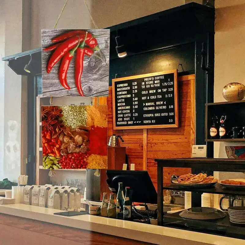 Деревянные перечисленные 2 шт подвесная табличка с рисунком перца кухонный