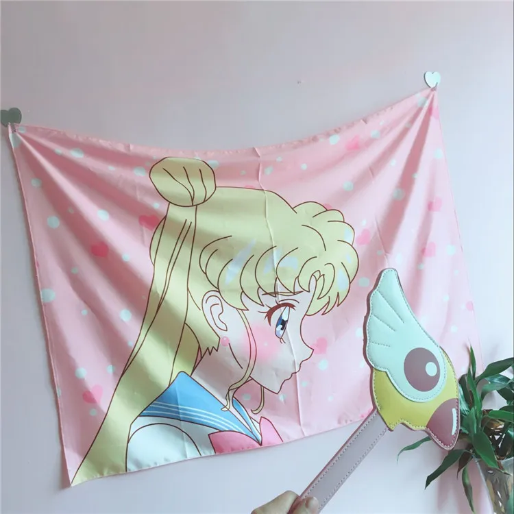 Хэллоуин милый где Sailor Moon Young Girl фон для фотосъемки с сердцем розовый украшение