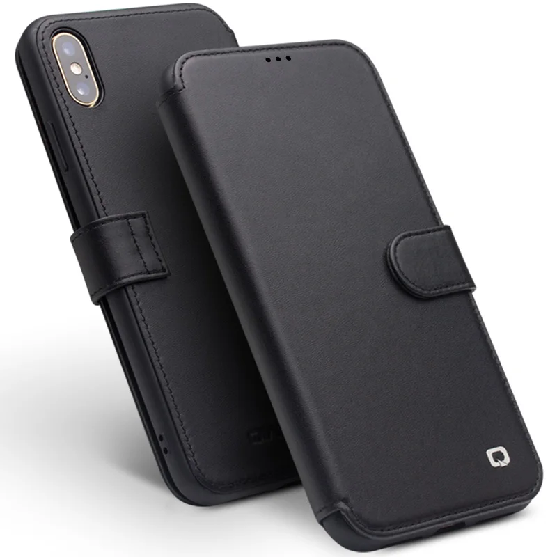 Genuine Leather Flip Case for Apple iPhone X XS XR Max Magnetic Buckle Handmade Wallet Cover with Card Slot For iphone | Мобильные
