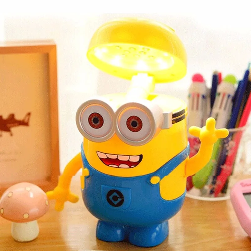 Настольная лампа с зарядкой Миньоны светодиодная для обучения ночник
