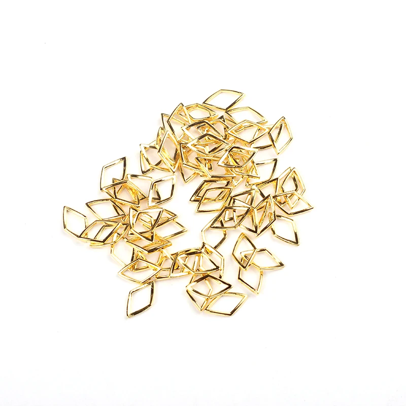 100 шт./лот золотой сплав металл геометрический ромб УФ гель художественный набор