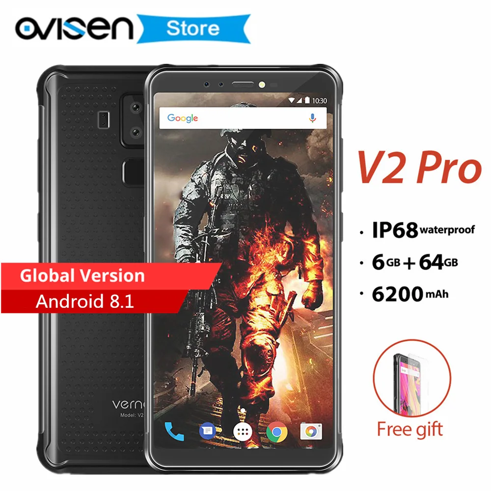 Vernee V2 Pro Android 8 1 IP68 водонепроницаемый смартфон 5 99 &quotFace ID 6 ГБ ОЗУ 64 Гб ПЗУ 21 МП 4