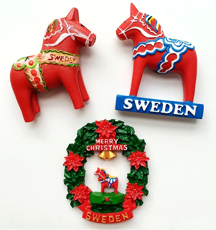 

Новая Швеция Рождество Dalat лошадь 3D магнит на холодильник Путешествия Сувенир Холодильник Магнитная Стикеры для домашнего декора