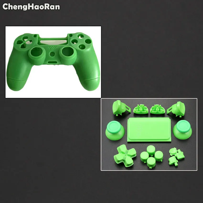 Green ChengHaoRan для sony PS4 Pro 4,0 контроллер JDS-040 JDM-040 крышка Передняя Задняя жесткая верхняя оболочка чехол с кнопка ABXY набор - Цвет: Green