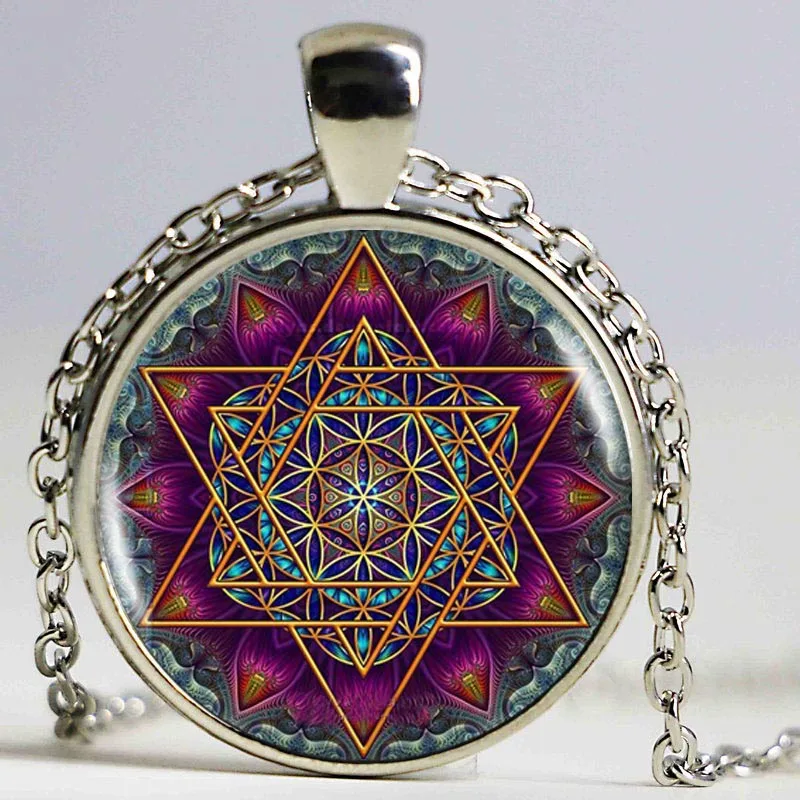 Тибетское Om ожерелье Мандала серое ювелирные изделия винтажные буддизм для