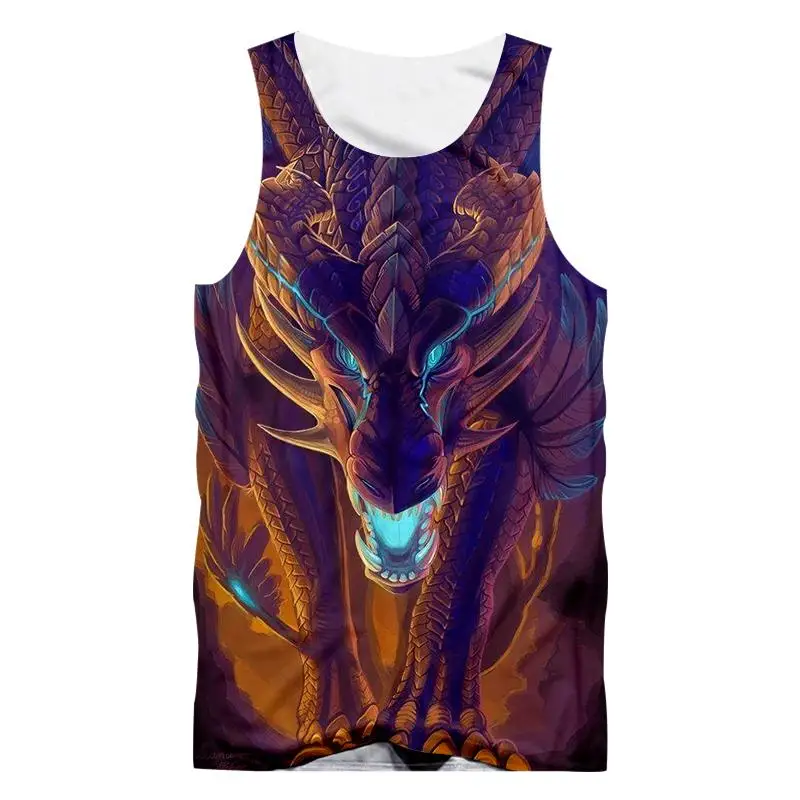 UJWI коричневые майки для мужчин с крутым принтом рога черепа 3d Tanktop мужские