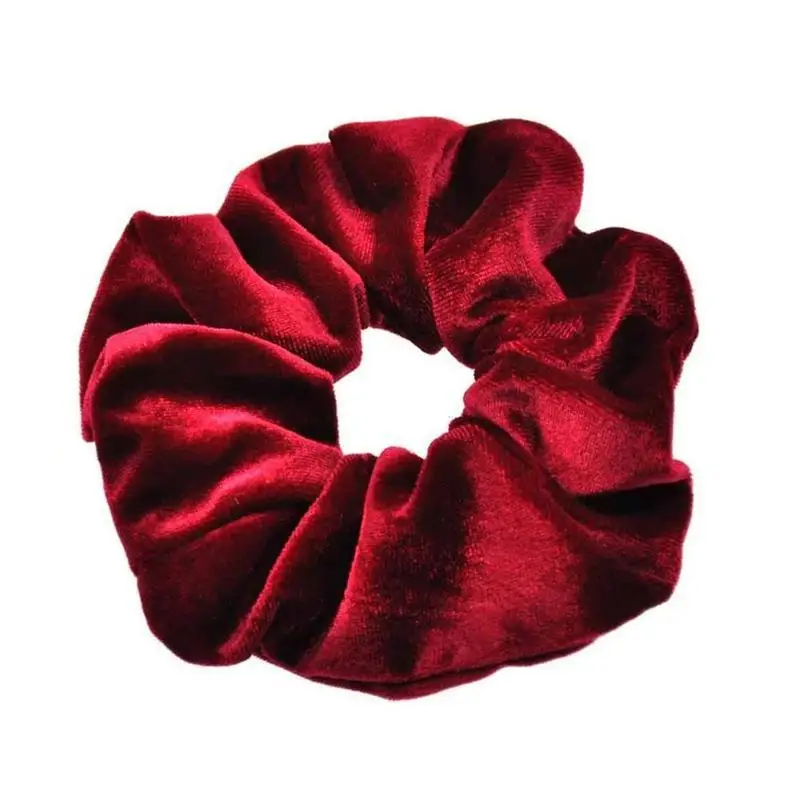 wine red Женское однотонное бархатное эластичное кольцо для волос, элегантная женская повязка на голову, Женский конский хвост, резинка для волос, держатель для девушек, головной убор, аксессуары - Цвет: wine red