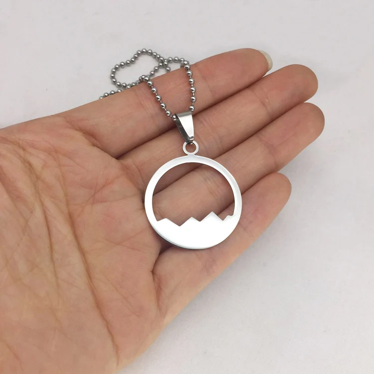 Ювелирные изделия унисекс из нержавеющей стали полый диск подвеска горное