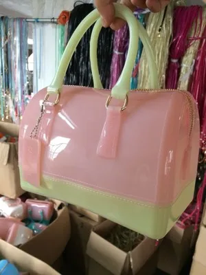 Pink Green LIXUN силиконовые летние сладкие конфеты желе сумки для женщин Повседневная сумка женская через плечо пляжные сумки для девочек сумка Bolsas - Цвет: Pink Green