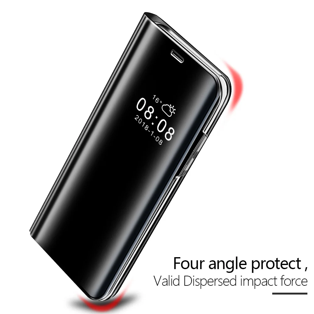 Умный зеркальный чехол с откидной подставкой для iPhone 11 Pro, роскошный кожаный чехол для телефона iPhone X XS Max XR 6 7 8 Plus 5 5S SE