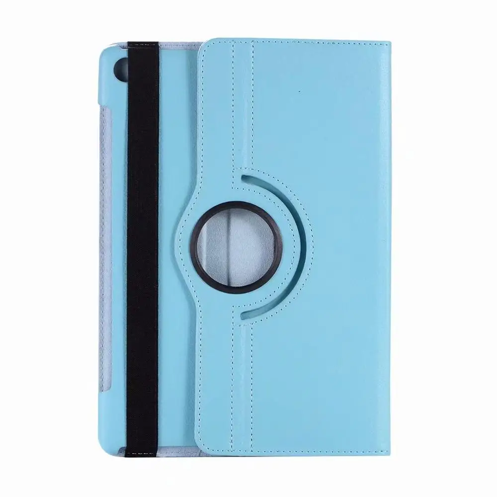 360 Вращающийся чехол для Samsung Galaxy Tab A 10,1 SM-T510 SM-T515 T510 T515 чехол-подставка из искусственной кожи чехол+ подставка для ручек - Цвет: Sky blue
